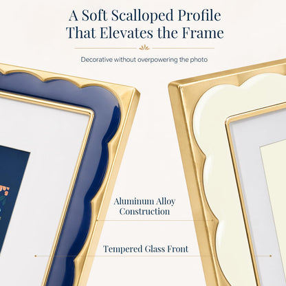 8x10 Scalloped Enamel Picture Frame (Cloud Ivory / 8x10)