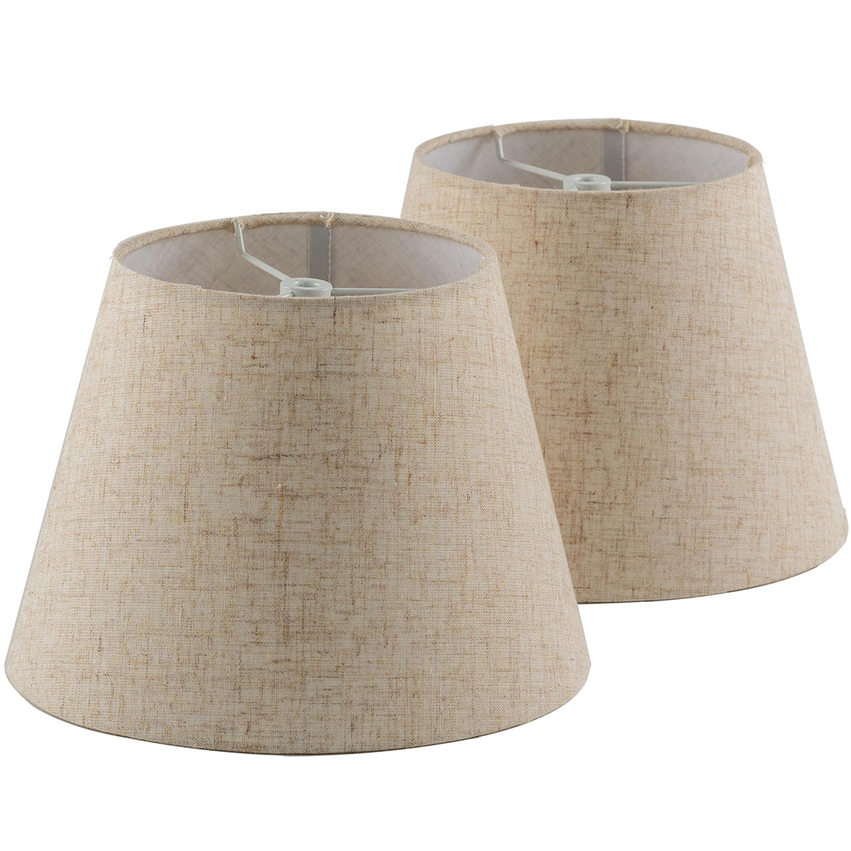 Pre Assembled Set of 2 Linen Spider Replacement Lampshades for Table Lamps (Light Beige)
