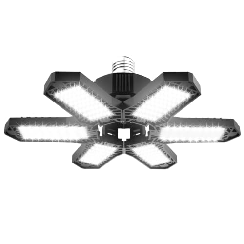 Led Garage Light180W Led Garage Ceiling Light 18000LM Led Shop Light 6500K Super Bright Deformable Garage Led Lights Ceiling Led Lights for Garage Light E26 E27 Garage Lights for Basement Attic