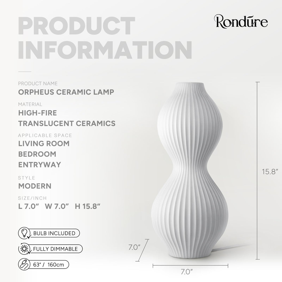 Modern Ceramic Decorative Table Lamp Living Room Bedroom Bedside