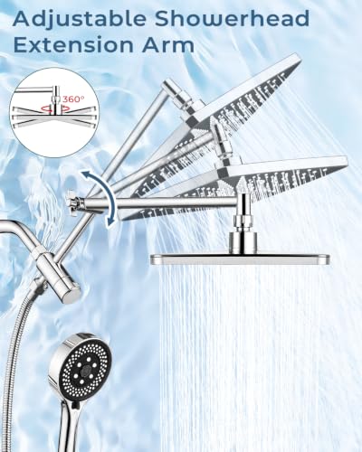 Shower Head with Handheld (B-Chrome / Rectangular 12")