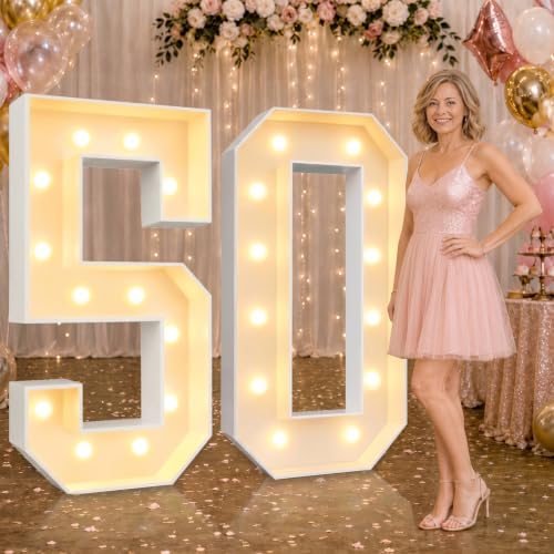 2.4FT Warm White Marquee Light Up Numbers