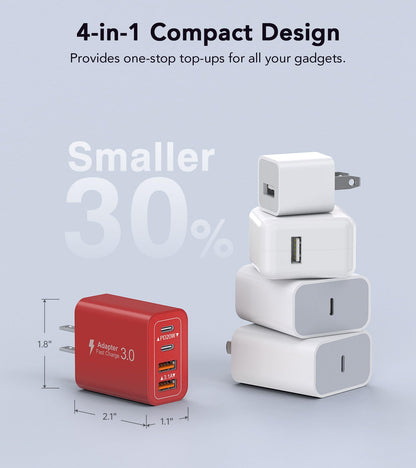 2Pack] 40W USB C Wall Charger (2Pack Red / 40W)