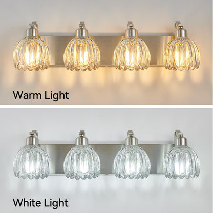 Brushed Nickel Vanity Lights for Bathroom with Clear Tulip Glass Shade (Brushed Nickel - Tulip Clear / 4-light)