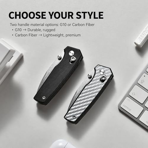 5-in-1 Multitool Pocket Knife, 2.4" Premium CVG-10 Steel Blade Folding Knife with Seatbelt Cutter, Bottle Opener, Wrench & Screwdriver, Durable G10 Handle EDC Knife, Ideal Cool Gifts for Men