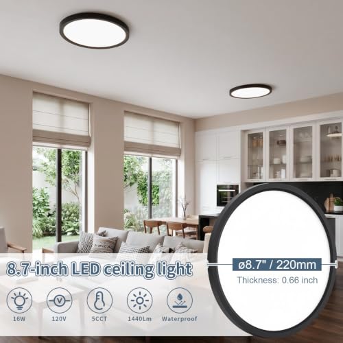 14.9 Inch Dimmable LED Flush Mount Ceiling Light