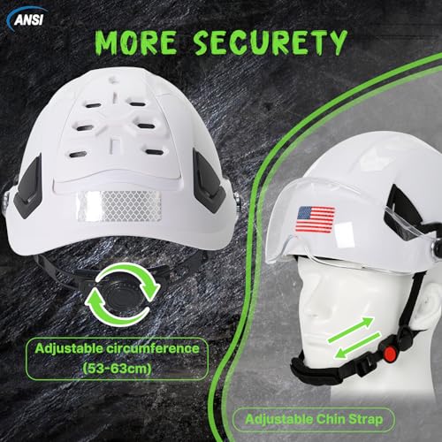 Type 2 Hard Hat with Clear Visor and Chin Strap (White Hard Hat with Visor)