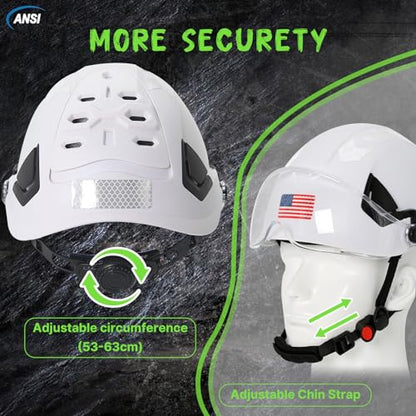 Type 2 Hard Hat with Clear Visor and Chin Strap (White Hard Hat with Visor)