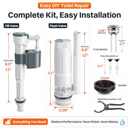 Dual Flush Valve Replacement Kit for 2