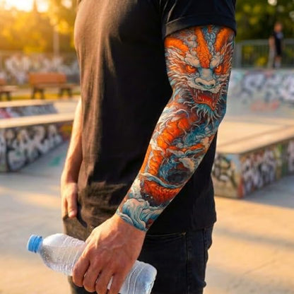 2 Pcs Dragon Tattoo Arm Sleeves (Dragon-3)