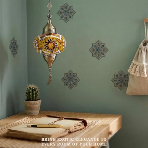 Turkish Moroccan Mosaic Pendant Light (Yellow)