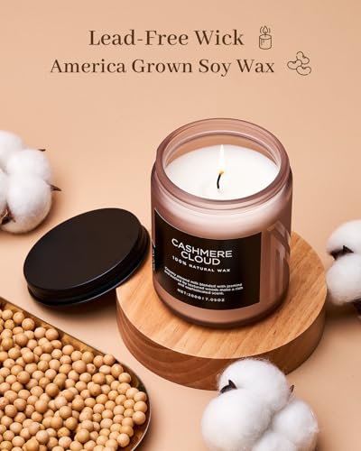 Cashmere Cloud Scented Candles for Home Cozy Winter Gifts Women (Small Jar / Cashmere Cloud)