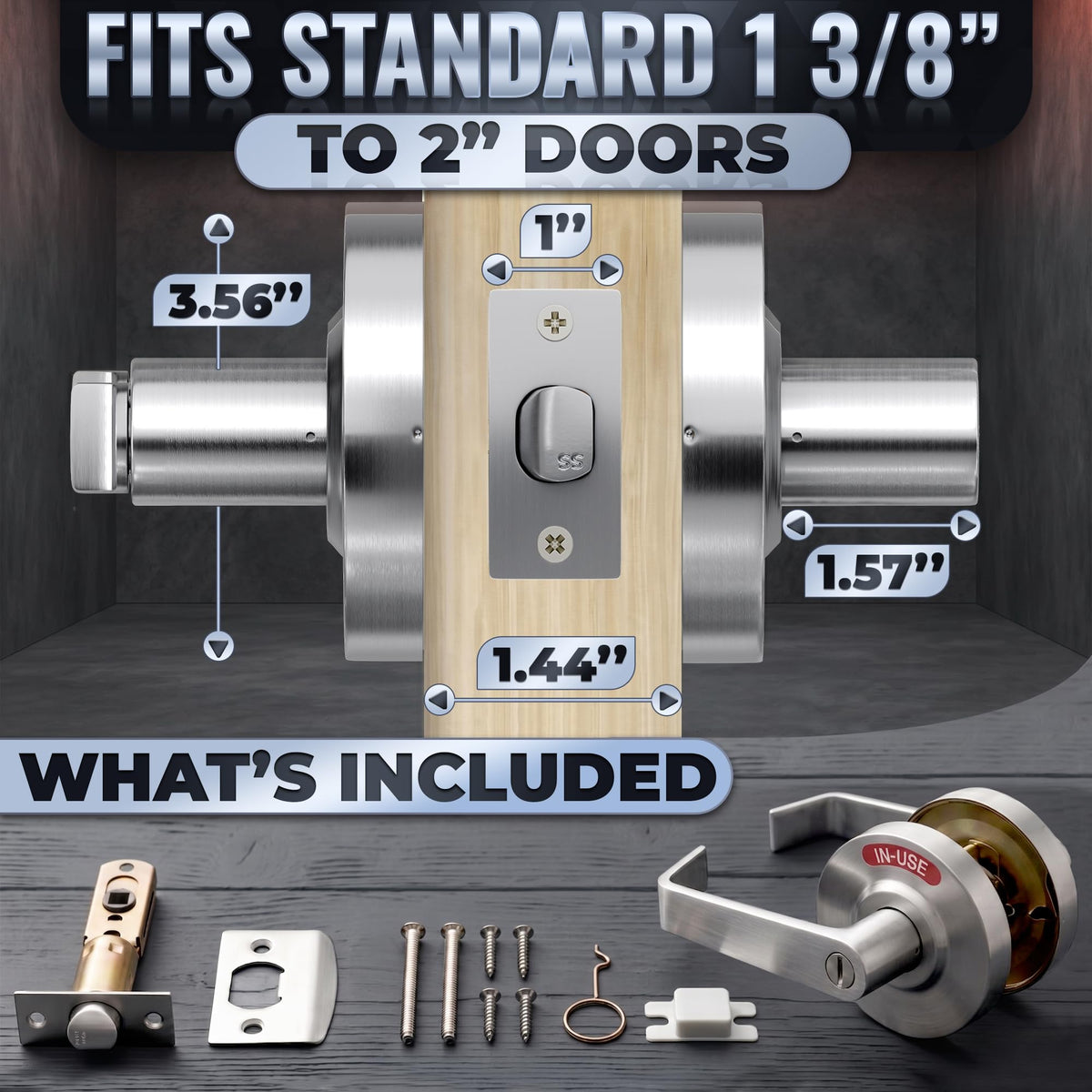 Vacant Occupied Bathroom Lock (Silver Light)
