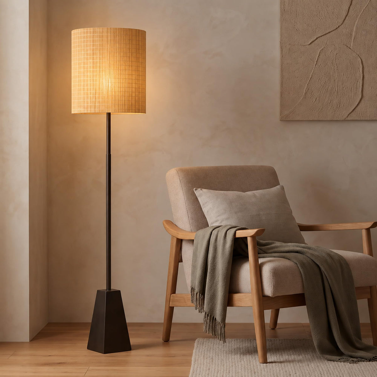 Bamboo Lamp Shade 1 Pack (Yellow)