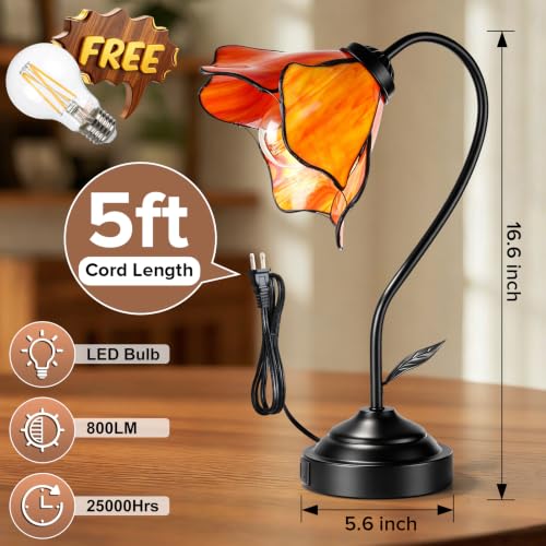 Stained Glass Table Lamp (Golden Amber)