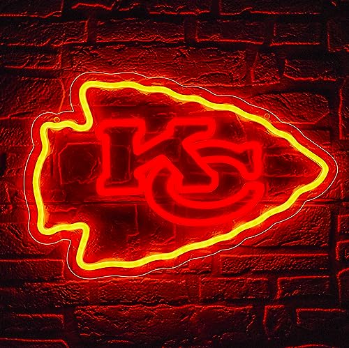 Football Neon Sign for Wall Decor Neon Sign for Man Cave Birthday Gifts for Men Footaball Team Logo Sign for Bar Party Decor
