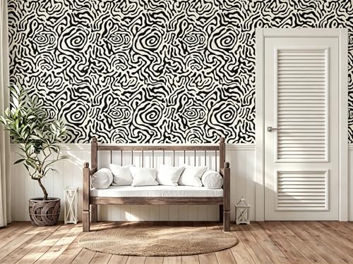 Abstract Geometric Stripes Peel and Stick Wallpaper