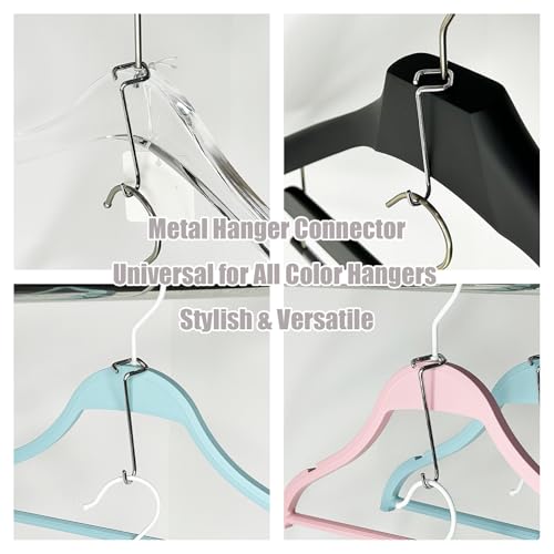 20 Pack Hanger Extenders for Closet 3.15’’ Metal Hanger Connector Hooks Heavy Duty Vertical Hanger Stacker for Suits Jackets Pants Space Saving Closet Organizer for Home & Retail