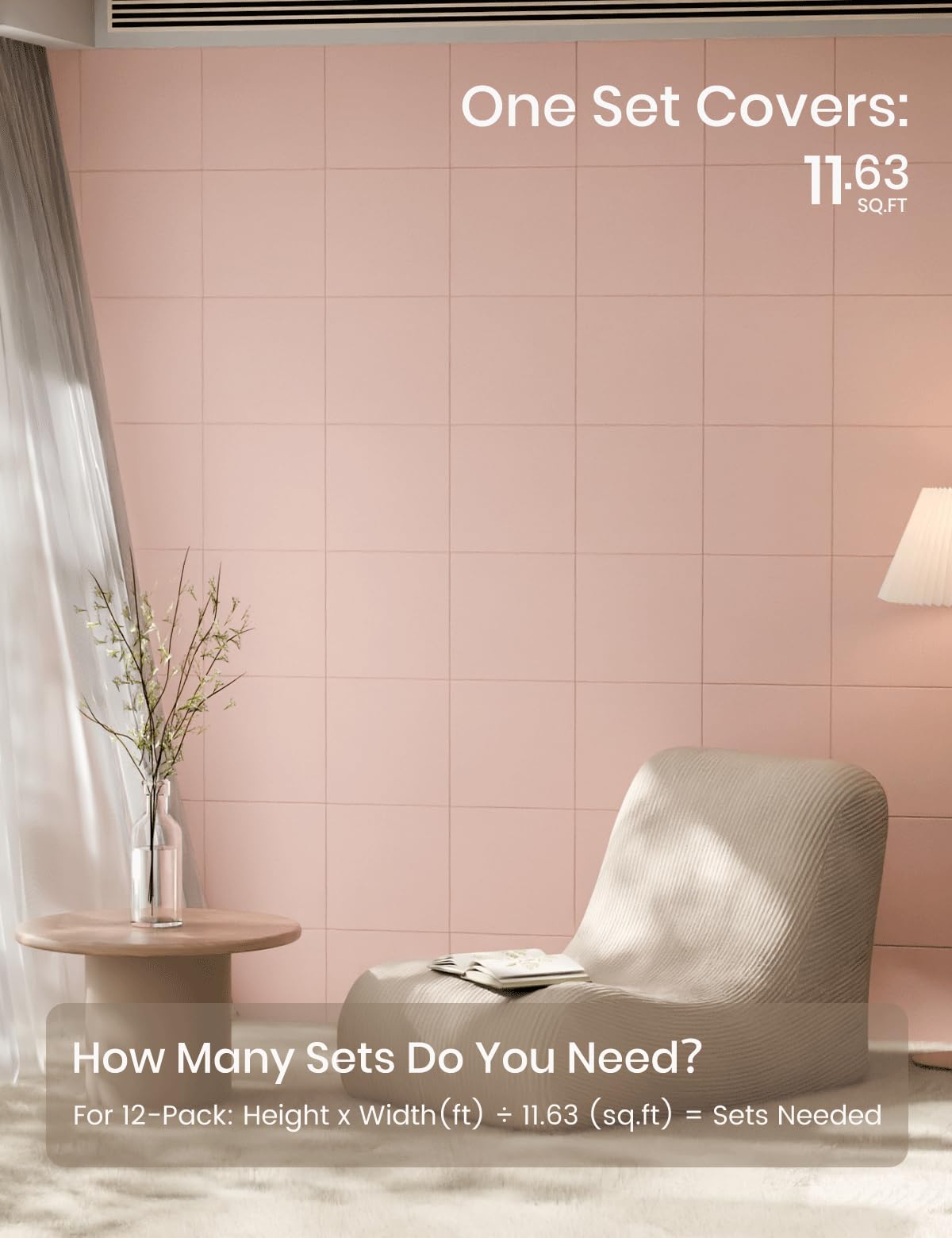 Felt Bulletin Board & Cork Board Alternative 48'' x 36'' (Pink-1 / Solid tile 12-pack)