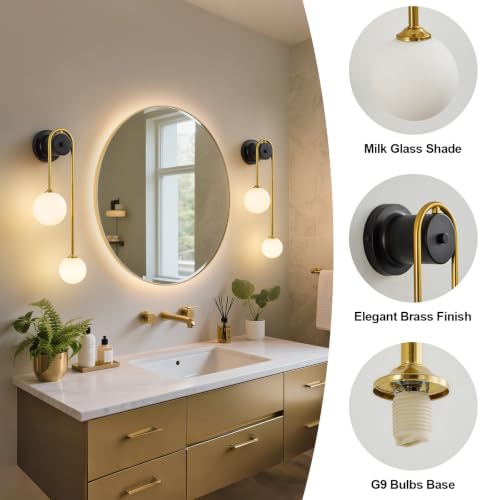 Globe Wall Sconce (Black and Gold)