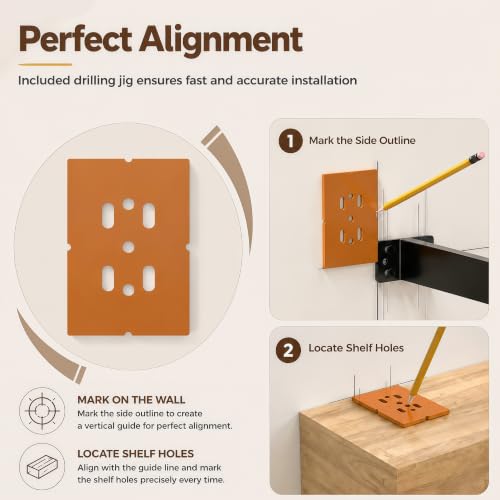 Floating Shelf Bracket for Hollow Fireplace Mantel