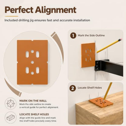 Floating Shelf Bracket for Hollow Fireplace Mantel