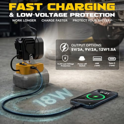 Portable Flashlight Cordless Jobsite Light 8000LM