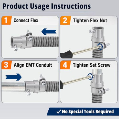 Squeeze EMT to Flex Combination Coupling