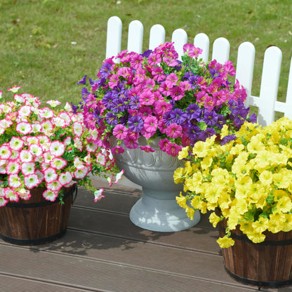 Artificial Faux Outdoor Flowers Plants for Spring Summer Decoration (12 Bundles Pink)