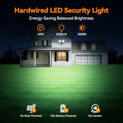 45W 5500LM LED Security Lights Motion Sensor Outdoor Light