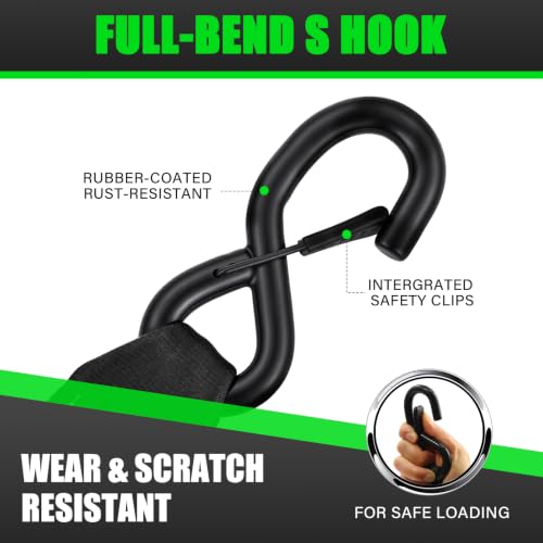 2" x12' Retractable Ratchet Straps 2 Pack 3300LBS
