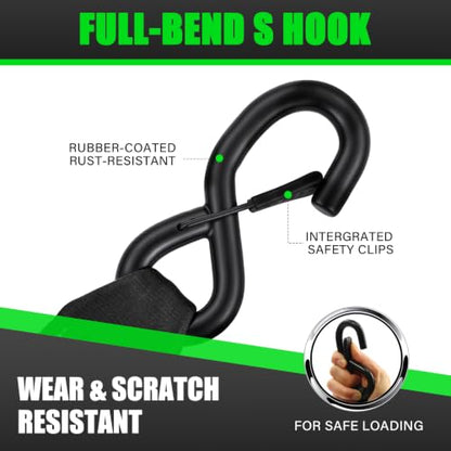 2" x12' Retractable Ratchet Straps 2 Pack 3300LBS