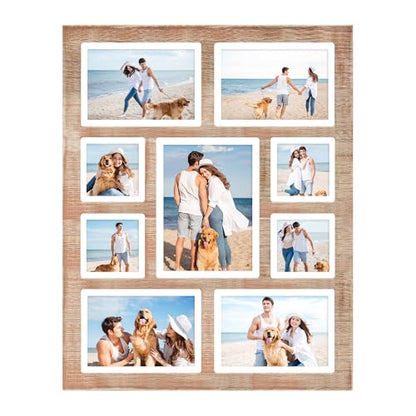 Picture Frame Collage for 6x8 and 5x7 and 4x4 Photos (Rustic Brown / 15.6x19.7in (1Pack))