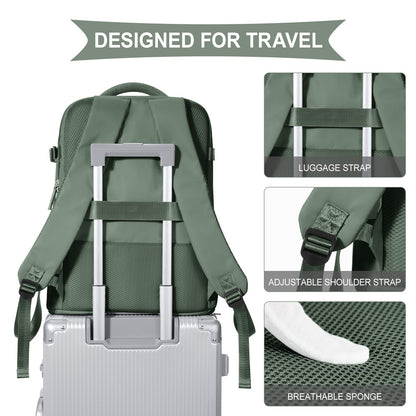 Travel Backpack For Women Men (Olive Green / 25 liters)