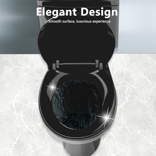 Black Toilet Seat Round (Black / Round 16.5inch)