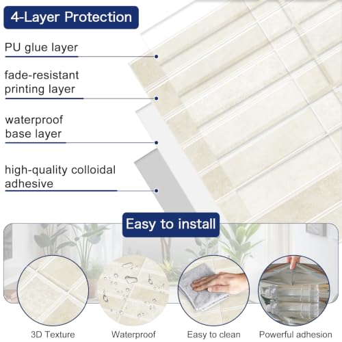 Upgraded Thicker Design Peel and Stick Backsplash