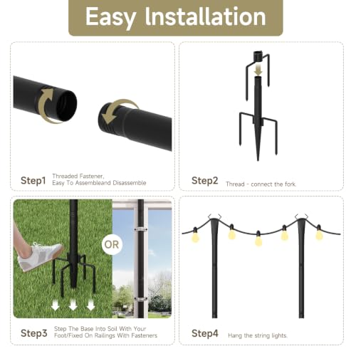Poles for Outdoor String Lights