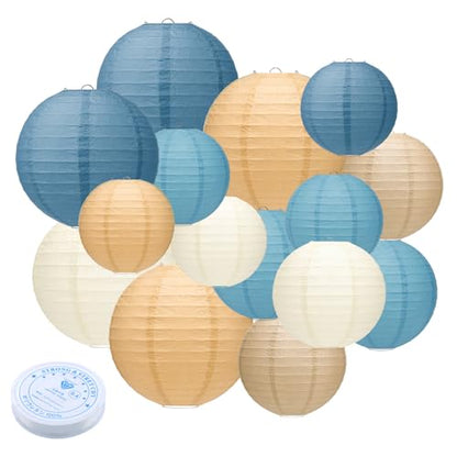 Round Chinese Paper Lanterns Decorative 15pcs for Wedding Birthday Party Baby Showers Decoration¡­