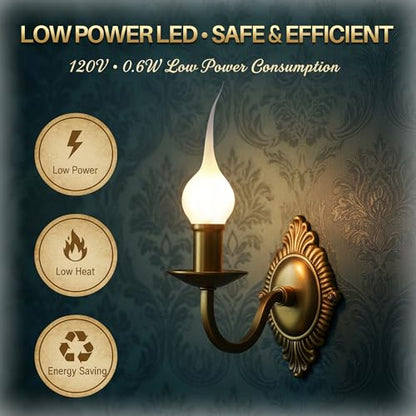 10 Pcs S11 Silicone Dipped Candle Light Bulbs