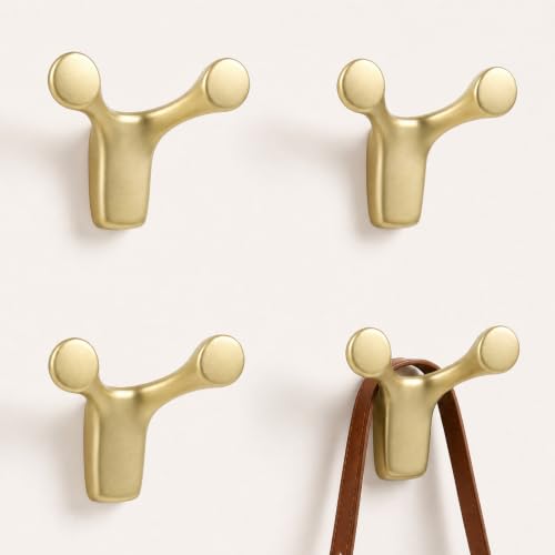 4PCS Pack Wall Hooks Coat Hooks Gold