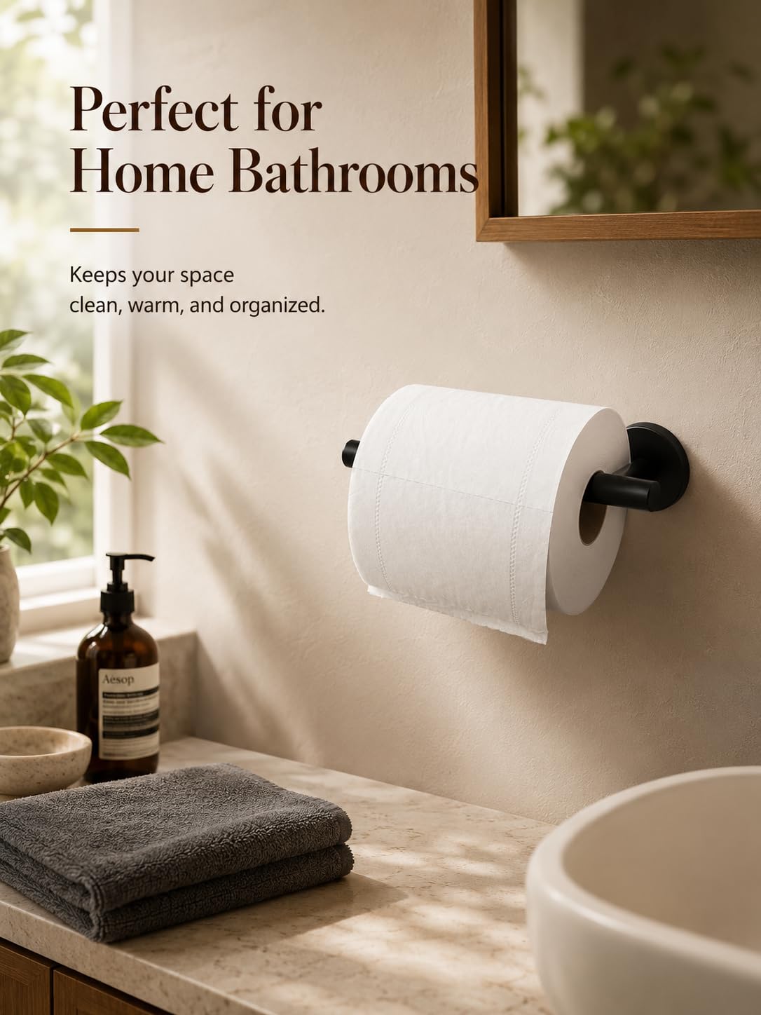 Single Post Toilet Paper Holder (Black)