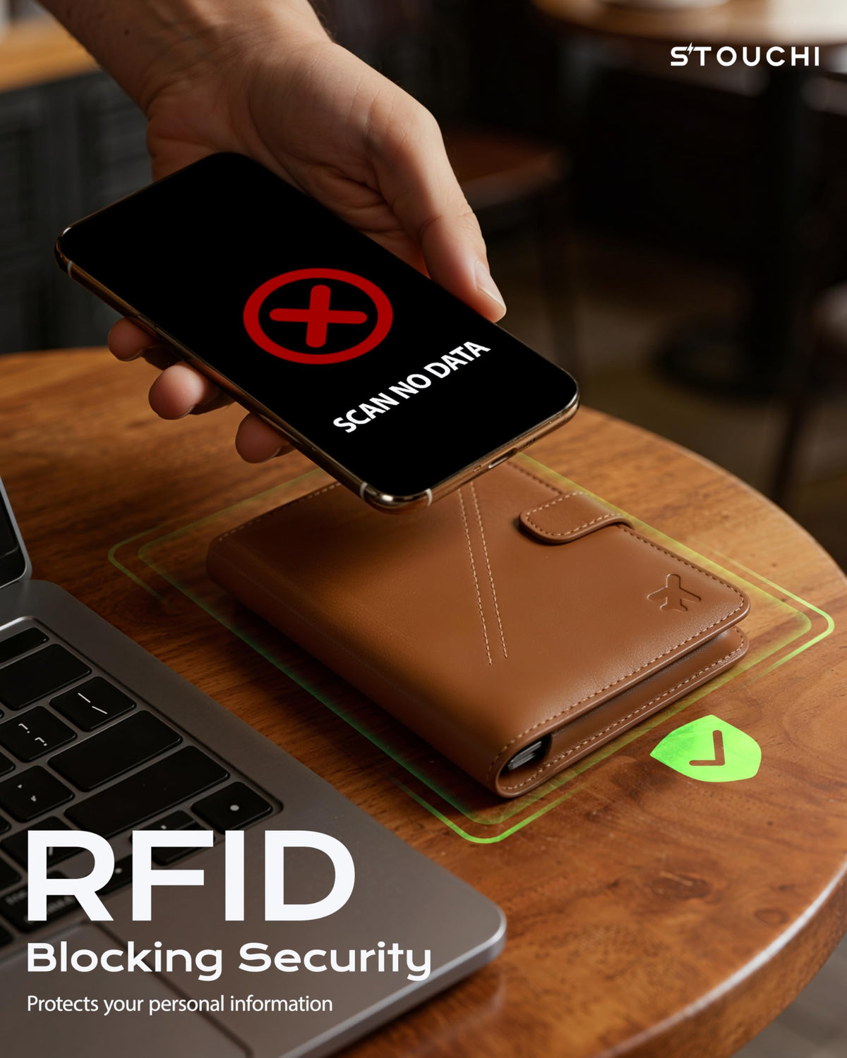 Passport Holder with AirTag (Brown)