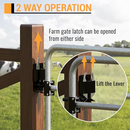 2 Way Heavy Duty Lockable Farm Gate Latch for Metal Gates