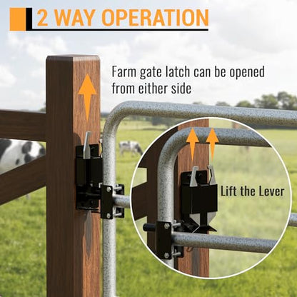 2 Way Heavy Duty Lockable Farm Gate Latch for Metal Gates