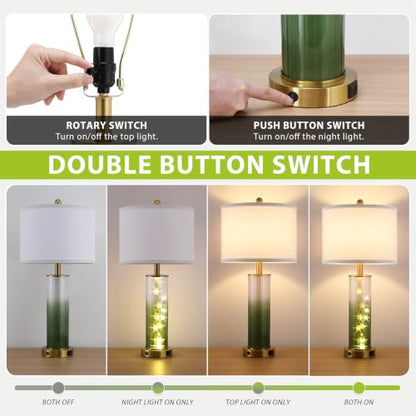 Glass Table Lamps for Bedroom Living Room