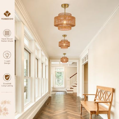 Hand Woven Rattan Chandelier
