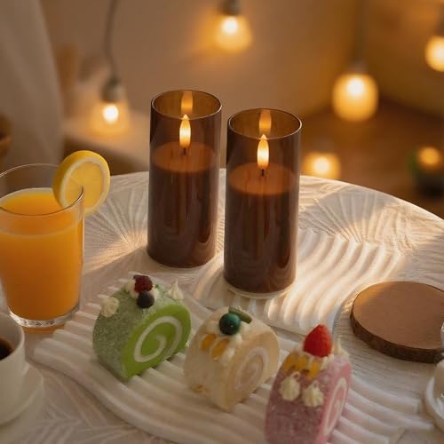 2 Pack LED Battery Operated Candles with Timer 2"x 5"