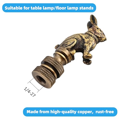Solid Brass Base Rabbit Lamp Finials 2 Pack