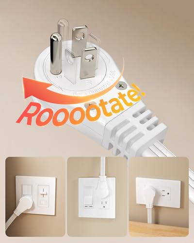 360° Rotating Flat Plug Extension Cord