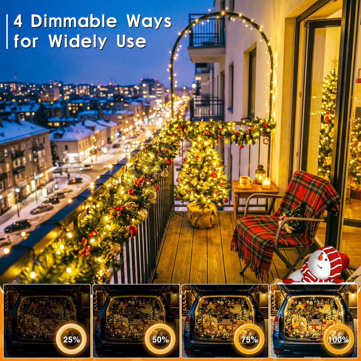 300 LED Christmas Lights Outdoor 98 FT Warm White Remote and Plug (Warm White / 300 LED)